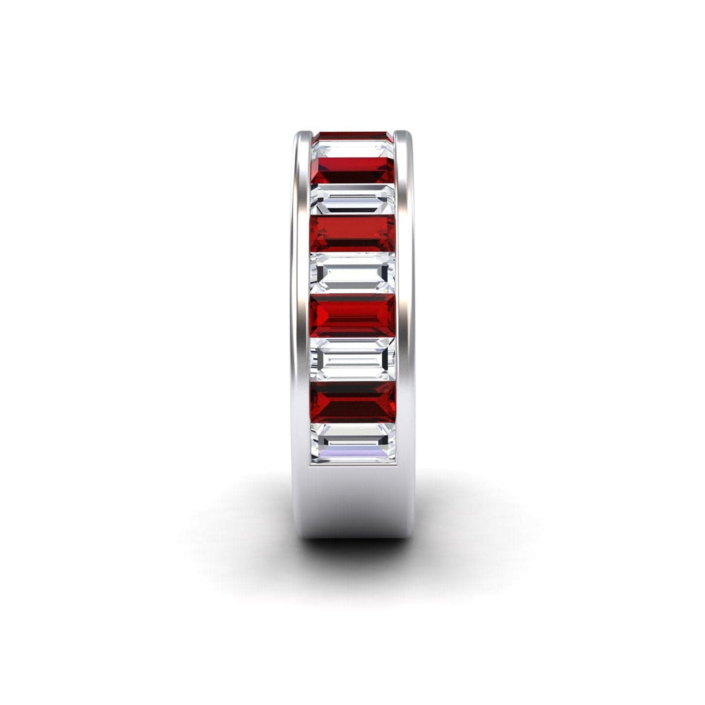 Ruby & Diamond Channel-Set Eternity Band - Kyra
