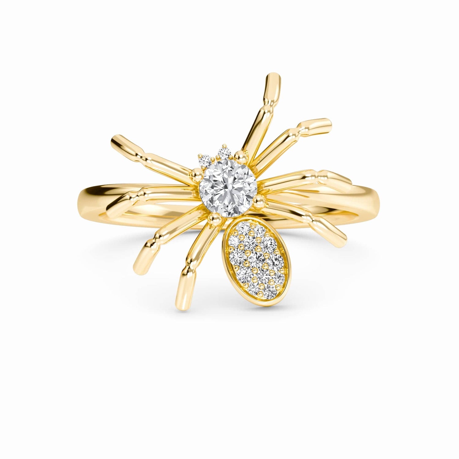 White Diamond Spider Statement Ring - Ainsley