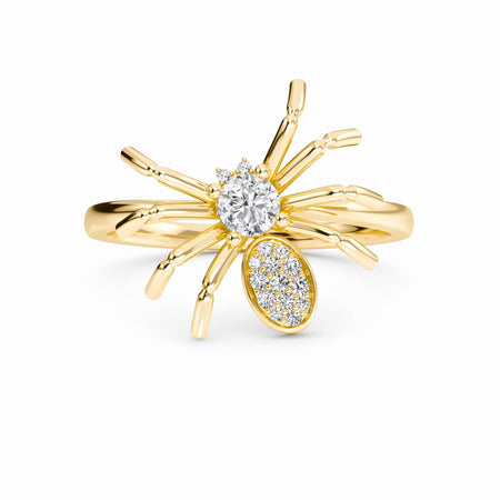 White Diamond Spider Statement Ring - Ainsley