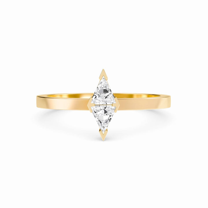 White Diamond Triangle Statement Ring - Shalini