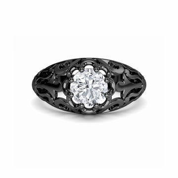 White Diamond Men's Filigree Ring - Hadley