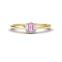 Pink Sapphire & Diamond Three Stone Ring - Marina