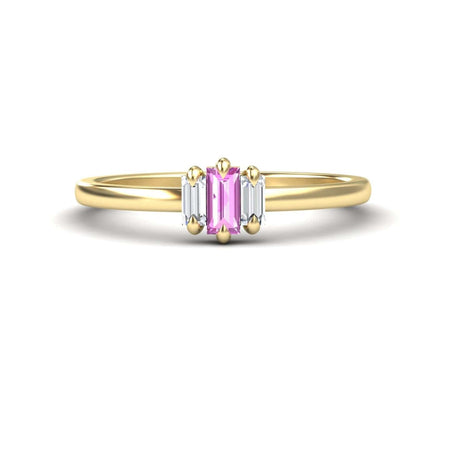Pink Sapphire & Diamond Three Stone Ring - Marina