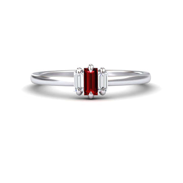 Ruby & Diamond Three Stone Ring - Marina