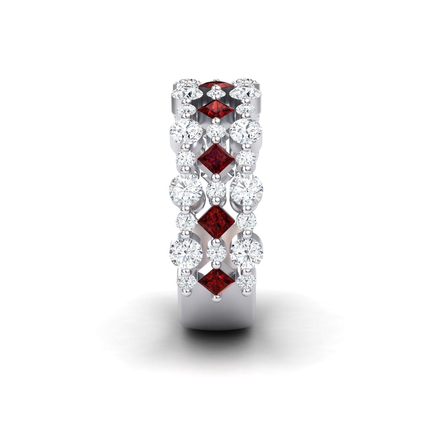 Ruby & Diamond Lace Band Ring - Victoria