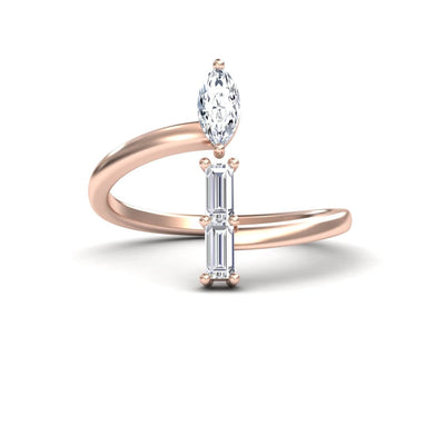White Diamond Open Bypass Ring