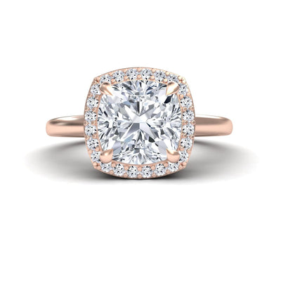 Moissanite & Diamond Halo Ring