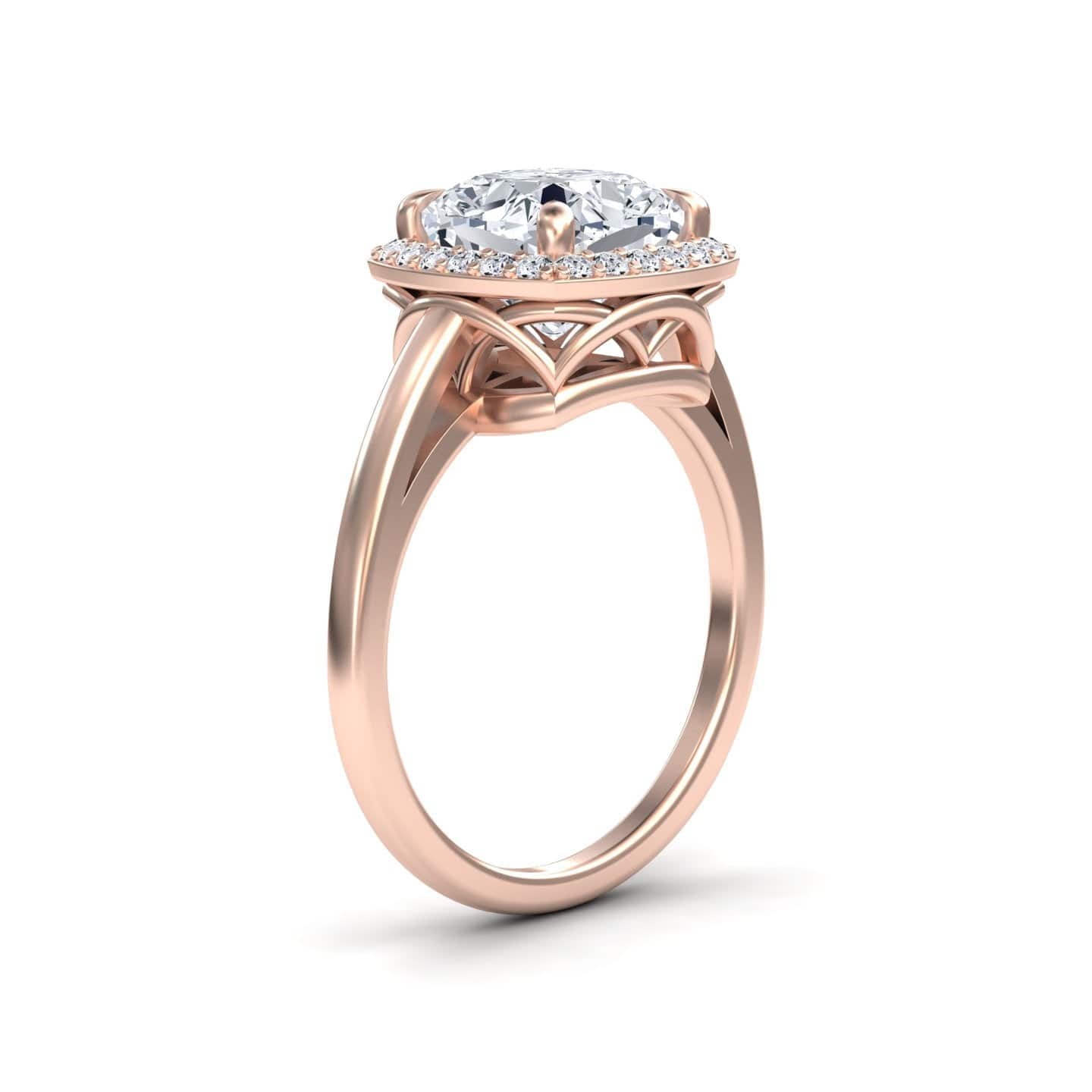 Moissanite & Diamond Halo Ring - Ziva