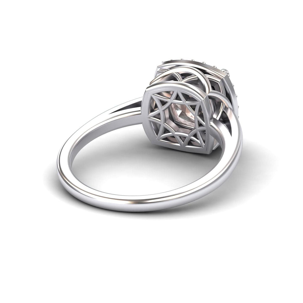 Morganite & Diamond Halo Ring - Ziva