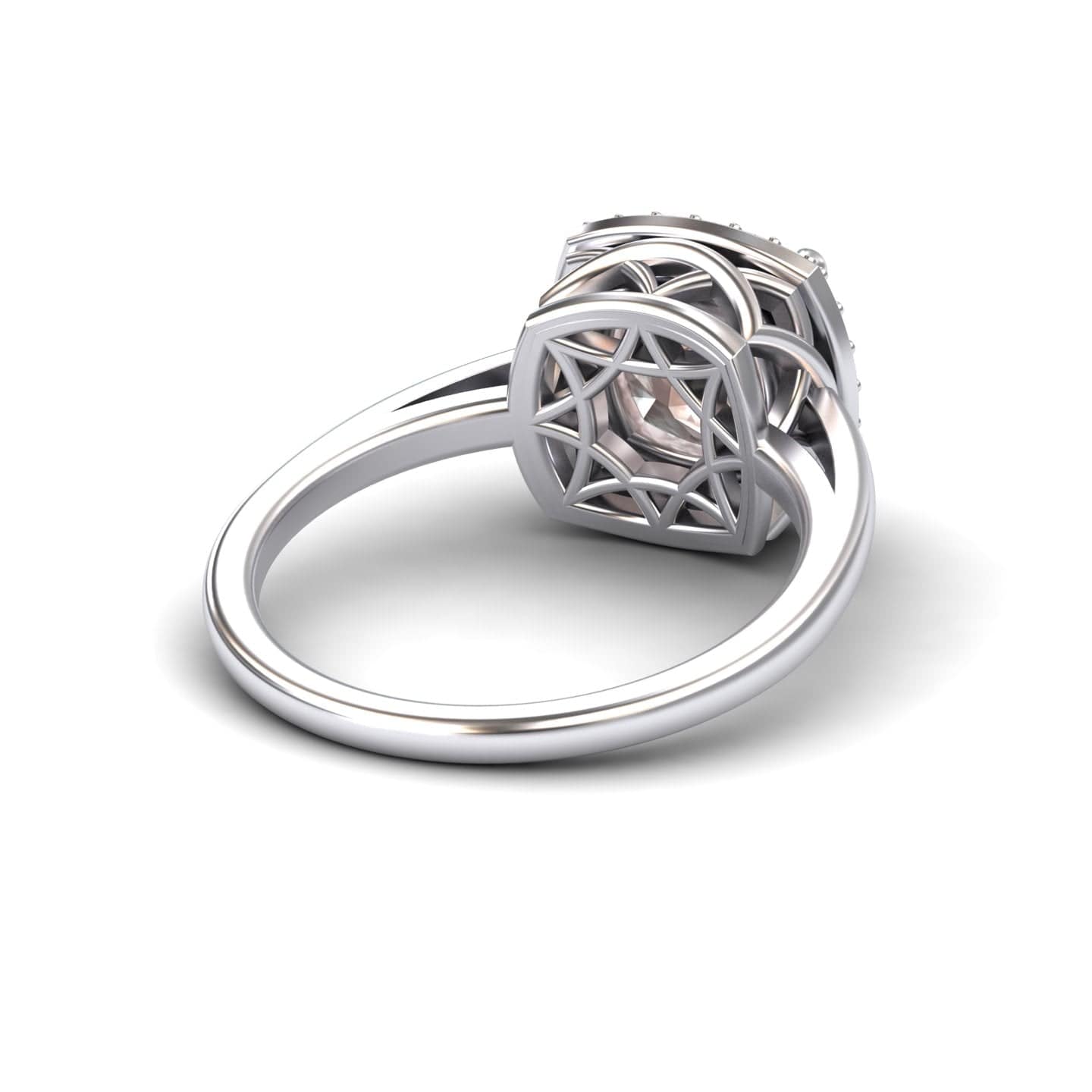 Morganite & Diamond Halo Ring - Ziva
