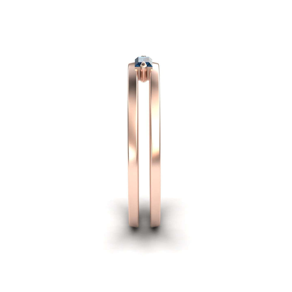 London Blue Topaz Minimalist Double Band Ring - Alia