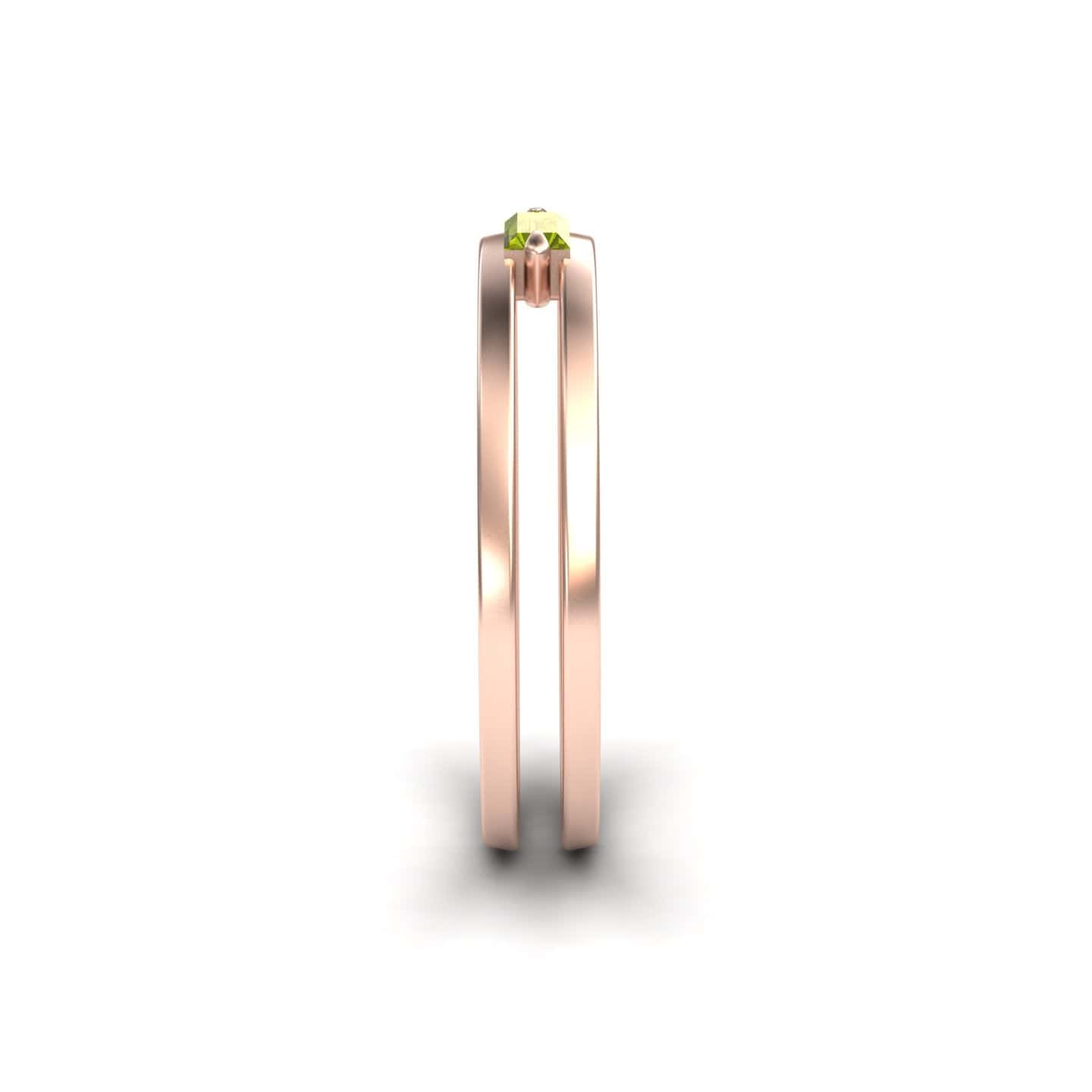 Peridot Minimalist Double Band Ring - Alia