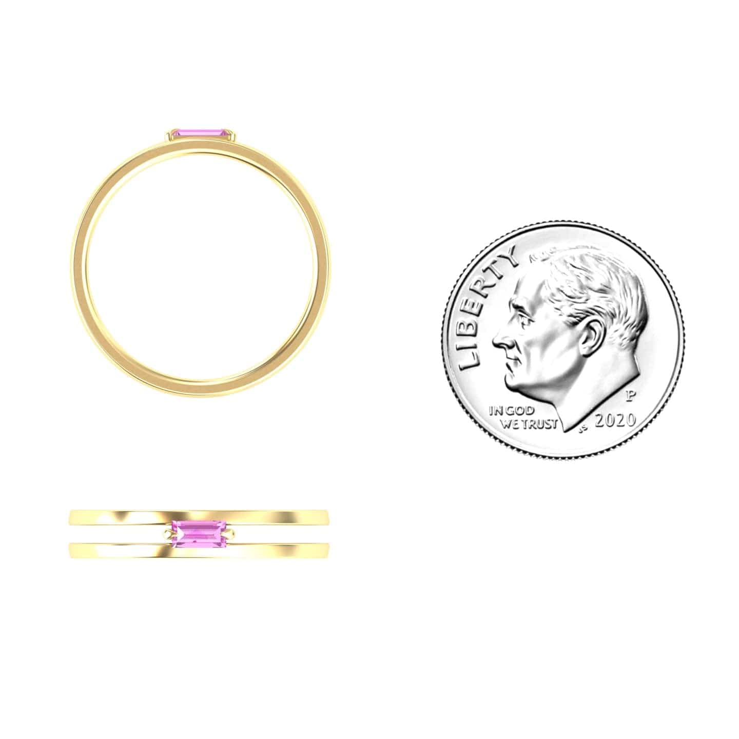 Pink Sapphire Minimalist Double Band Ring - Alia