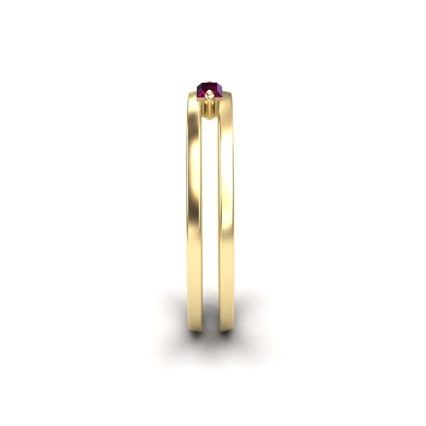 Rhodolite Garnet Minimalist Double Band Ring - Alia