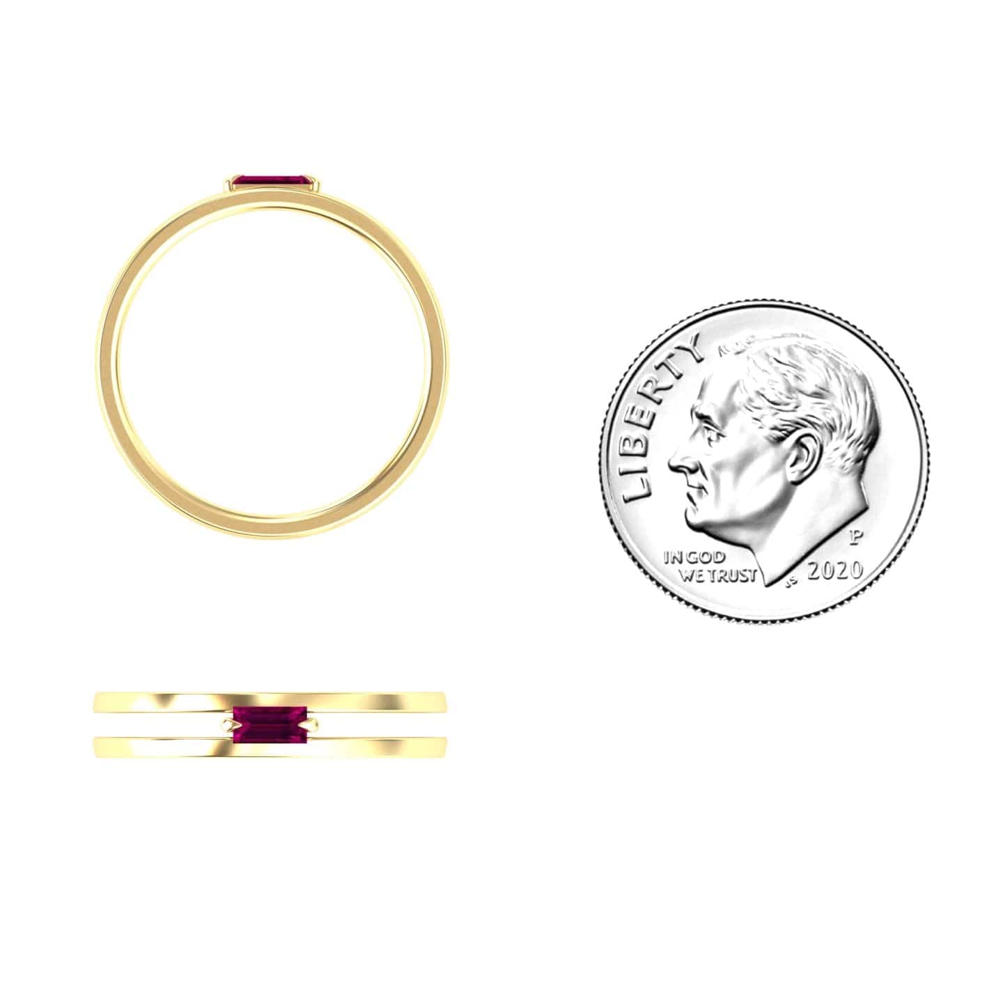 Rhodolite Garnet Minimalist Double Band Ring - Alia