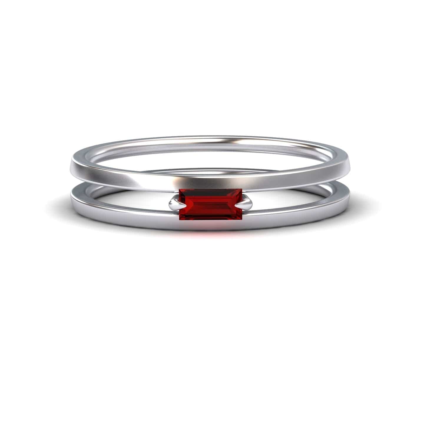 Ruby Minimalist Double Band Ring - Alia
