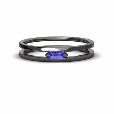 Tanzanite Minimalist Double Band Ring