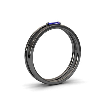 Tanzanite Minimalist Double Band Ring - Alia
