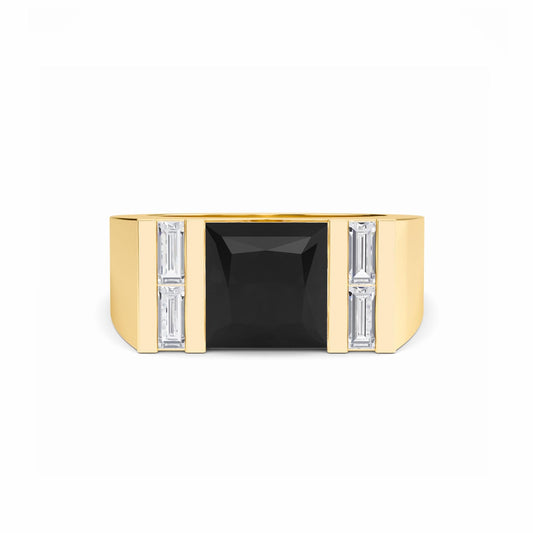 Black & White Diamond Men's Statement Ring - Casper