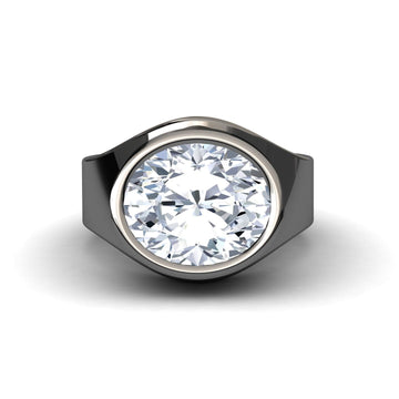 Lab Grown White Diamond Bezel Set Solitaire Ring - Ada