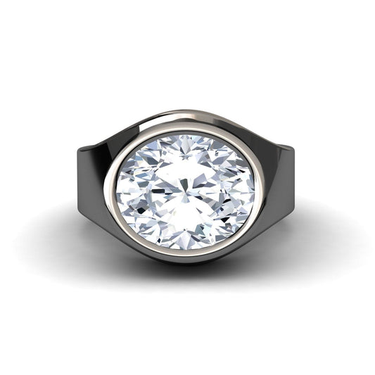 Lab Grown White Diamond Bezel Set Solitaire Ring - Ada