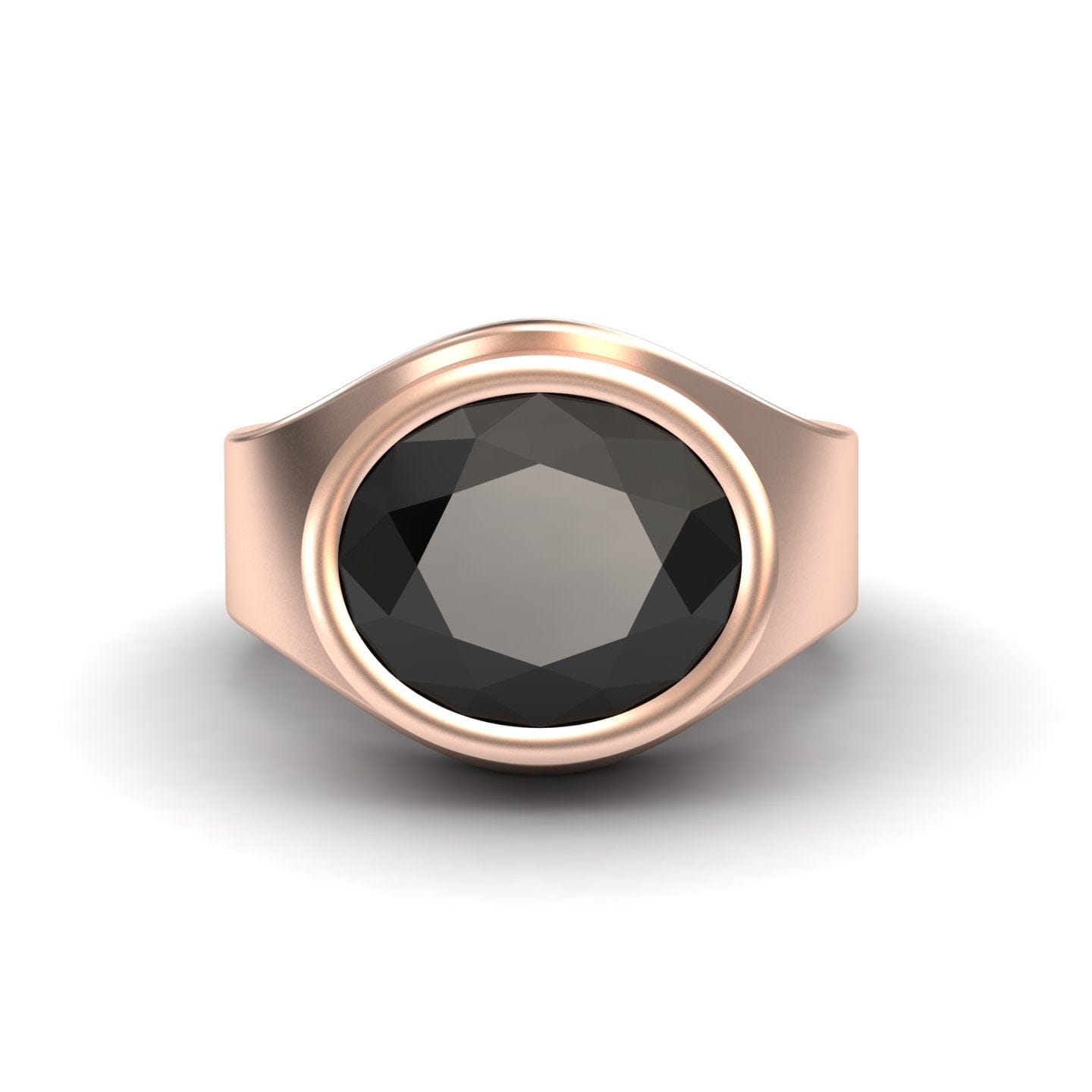 Black Onyx Bezel Set Solitaire Ring - Ada