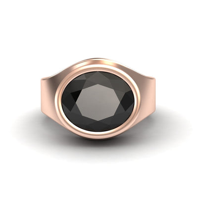 Black Onyx Bezel Set Solitaire Ring