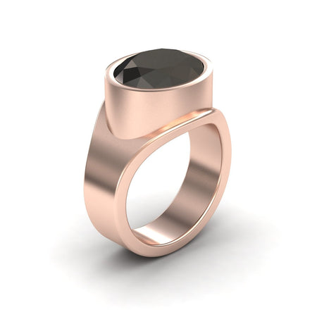 Black Onyx Bezel Set Solitaire Ring - Ada