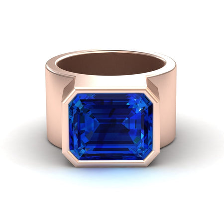 Lab Grown Blue Sapphire Statement Ring - Aparna