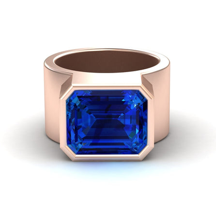 Lab Grown Blue Sapphire Statement Ring - Aparna