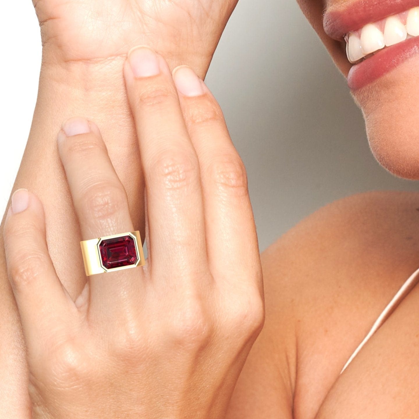 Lab Grown Ruby Statement Ring - Aparna