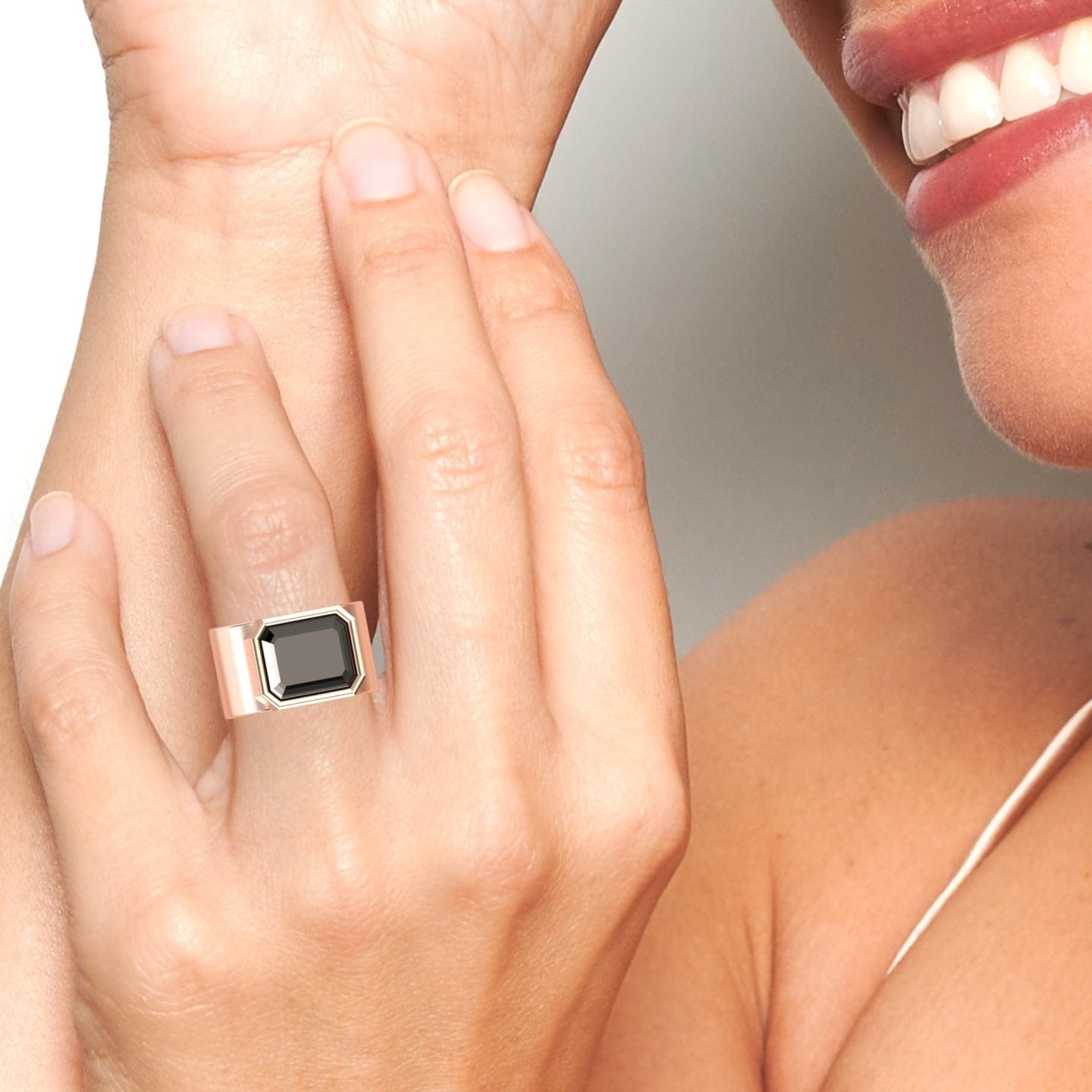 Black Onyx Statement Ring - Aparna