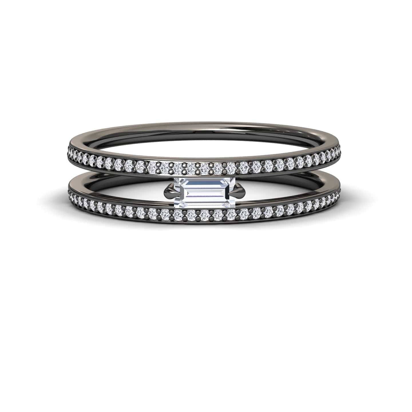 White Diamond Double Band - Bianca
