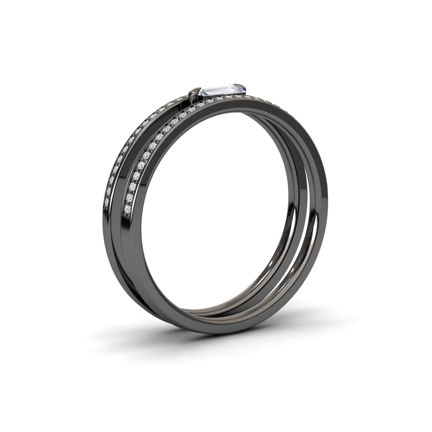 White Diamond Double Band - Bianca