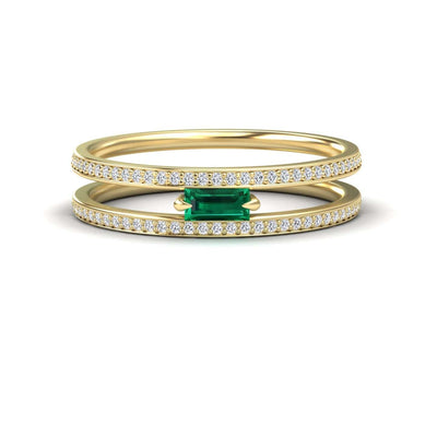 Emerald & Diamond Double Band