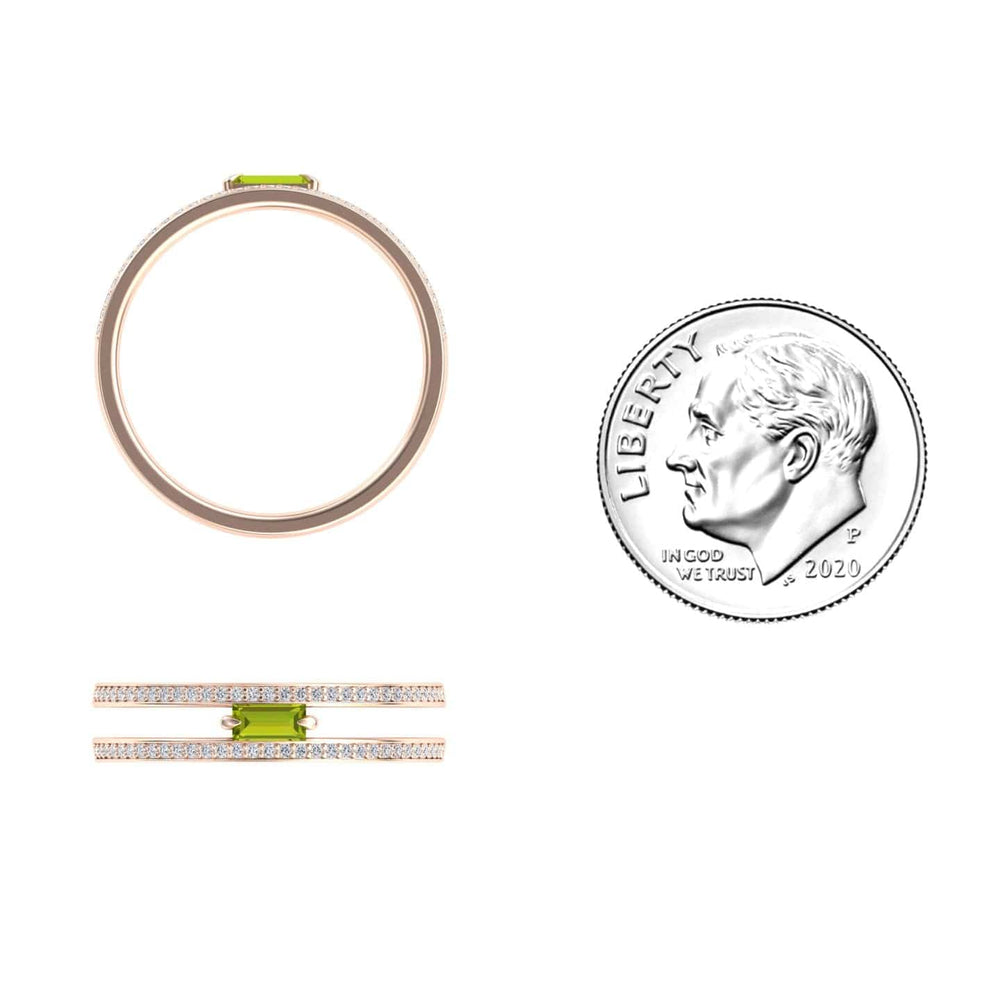 Peridot & Diamond Double Band - Bianca