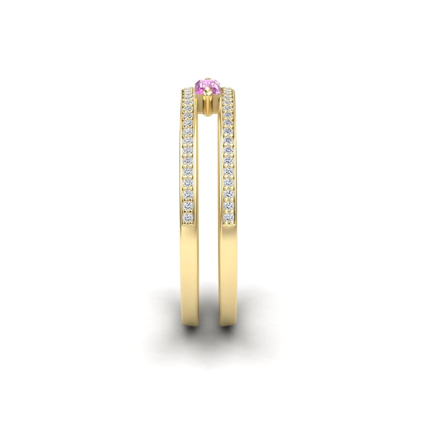 Pink Sapphire & Diamond Double Band - Bianca