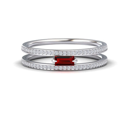 Ruby & Diamond Double Band - Bianca