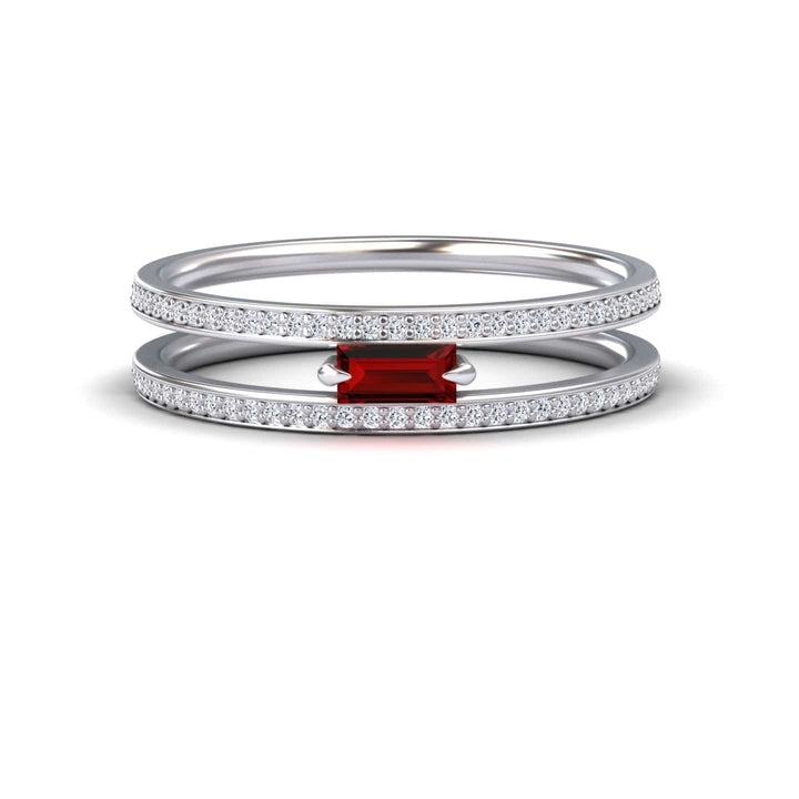 Ruby & Diamond Double Band - Bianca