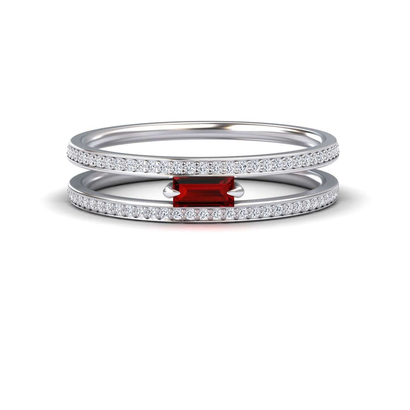 Ruby & Diamond Double Band - Bianca