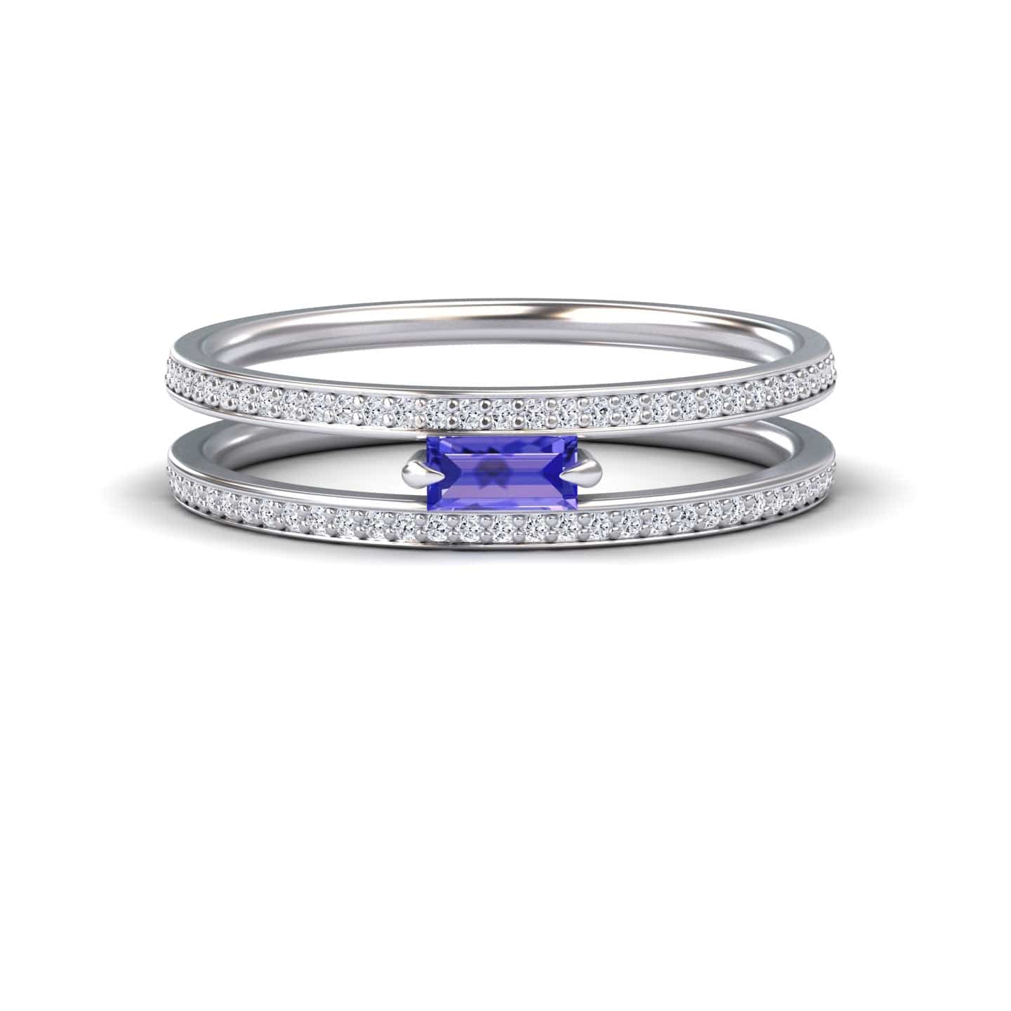 Tanzanite & Diamond Double Band - Bianca