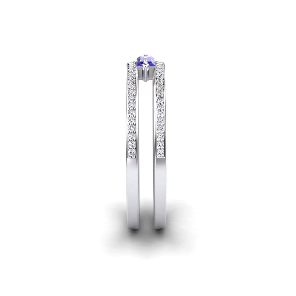 Tanzanite & Diamond Double Band - Bianca