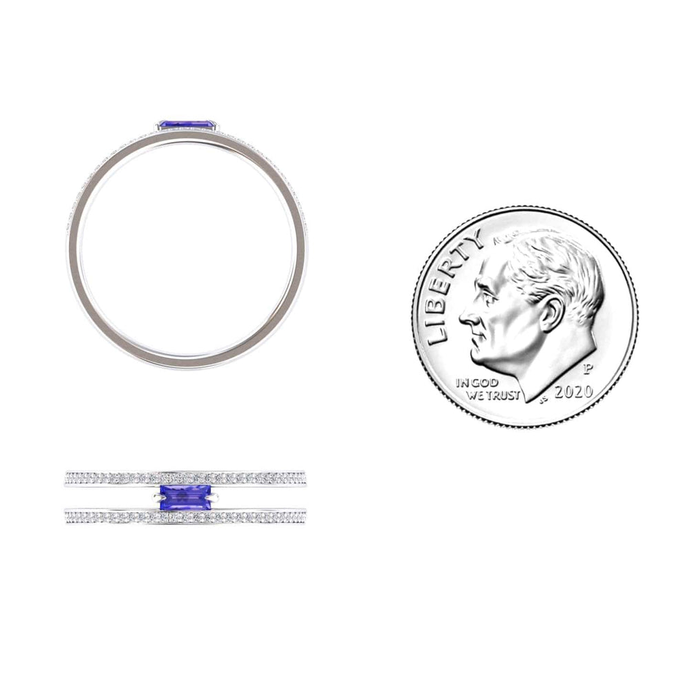 Tanzanite & Diamond Double Band - Bianca