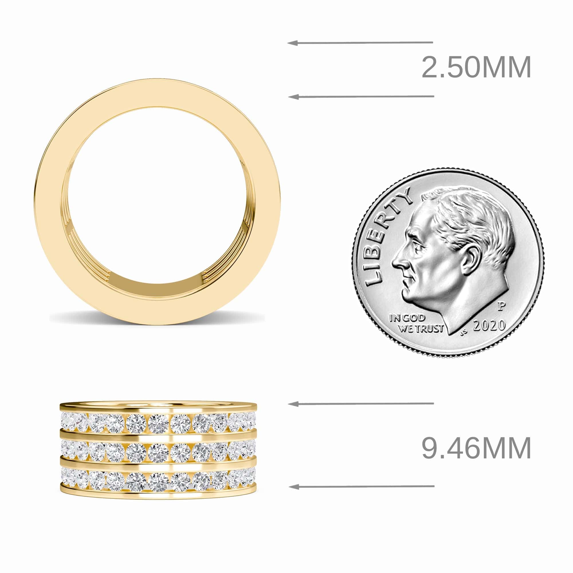 Triple Row Diamond Eternity Band - Sawyer