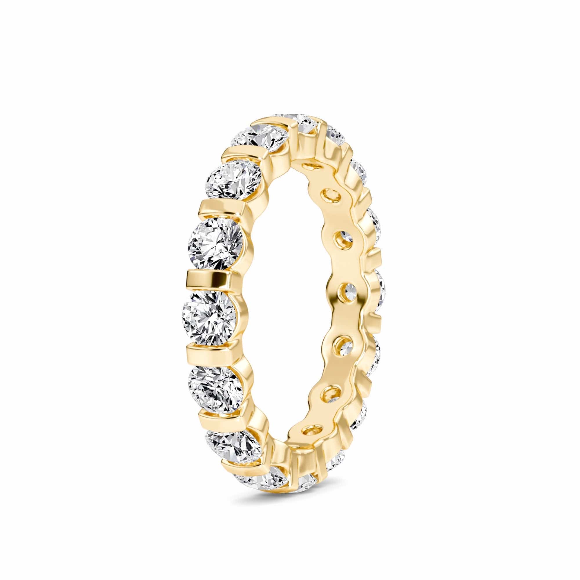White Diamond Bar-Set Eternity Band - Lennon