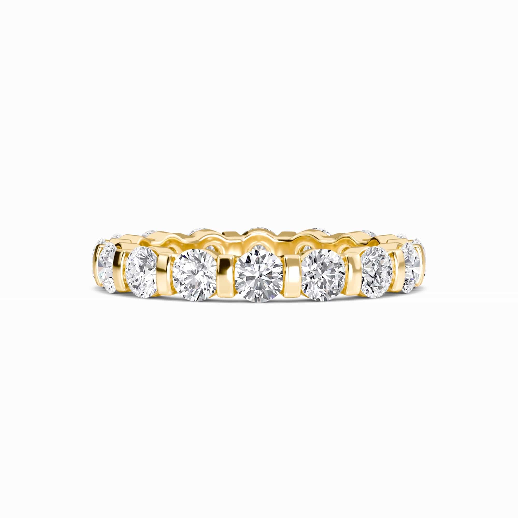 White Diamond Bar-Set Eternity Band - Lennon