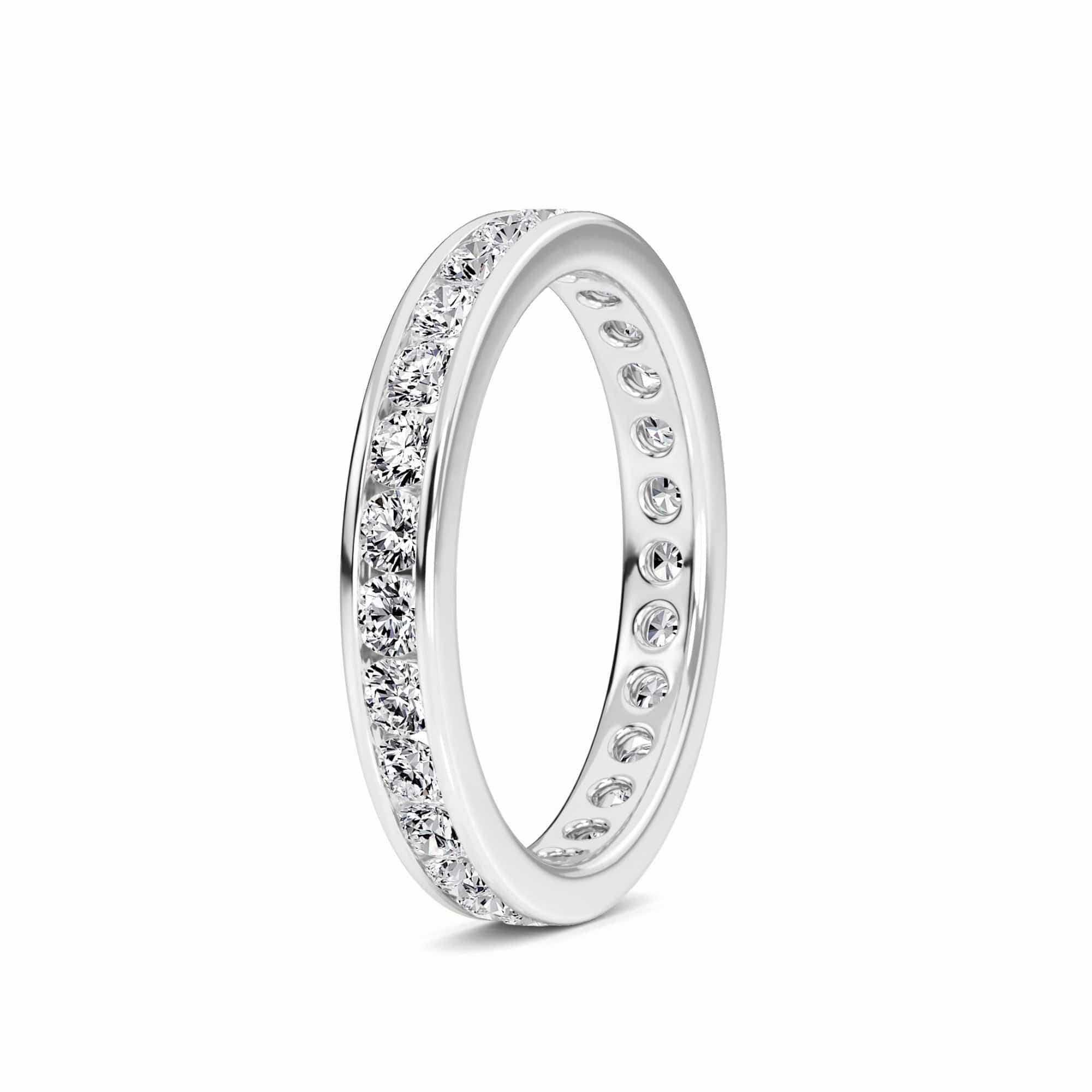 White Diamond Channel-Set Eternity Band - Piper