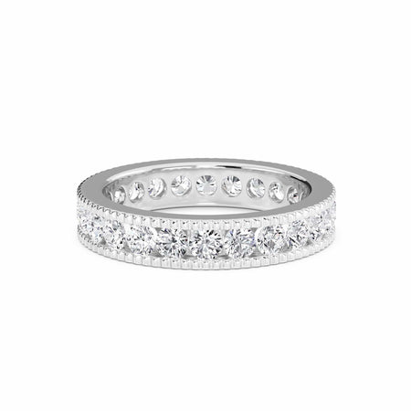 White Diamond Milgrain Edge Eternity Band - Harlow