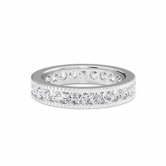 White Diamond Milgrain Edge Eternity Band - Harlow