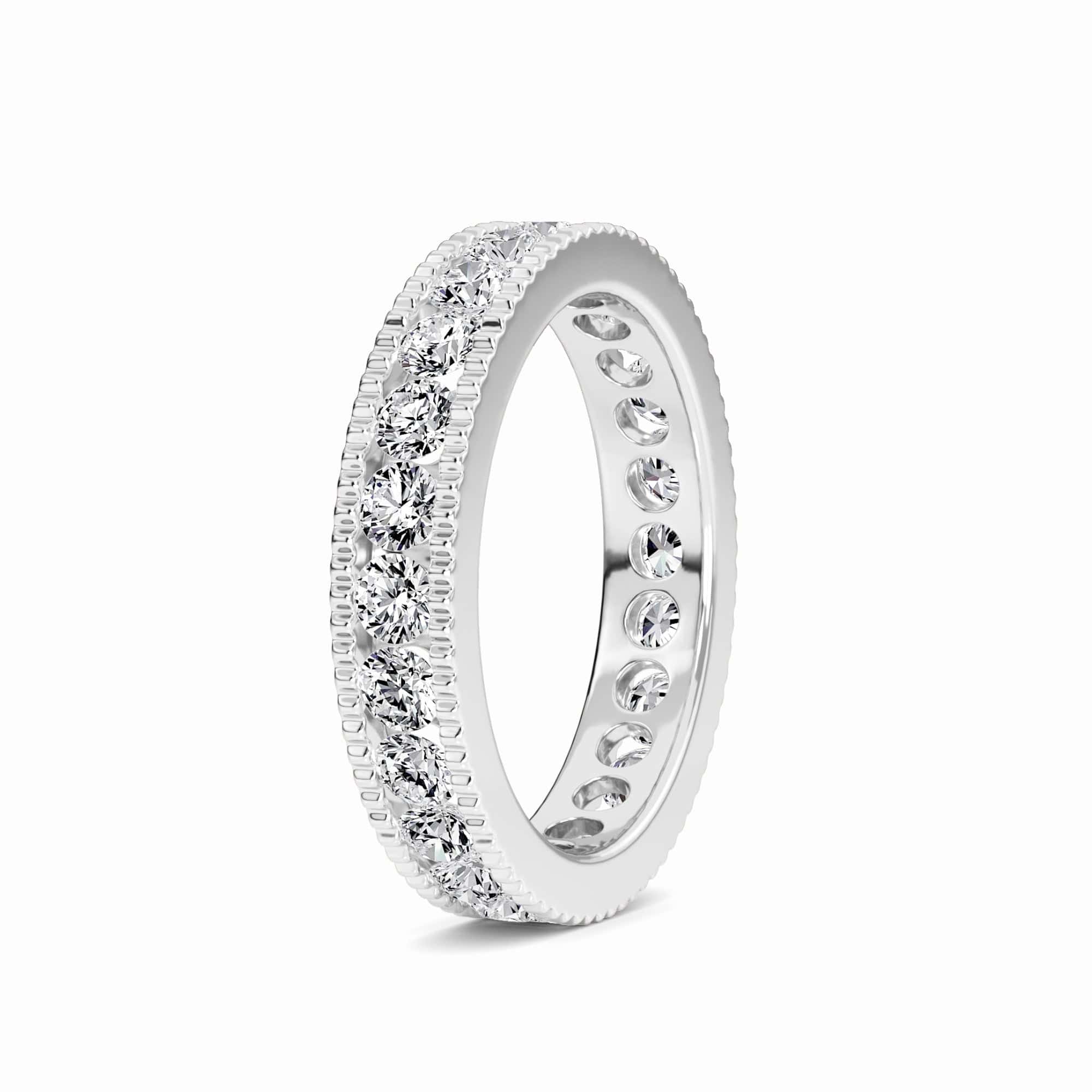 White Diamond Milgrain Edge Eternity Band - Harlow